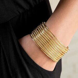 Park Lane Flair Multiple Multi Bangle Cuff Cable Slide On Shiny Boho Bracelet